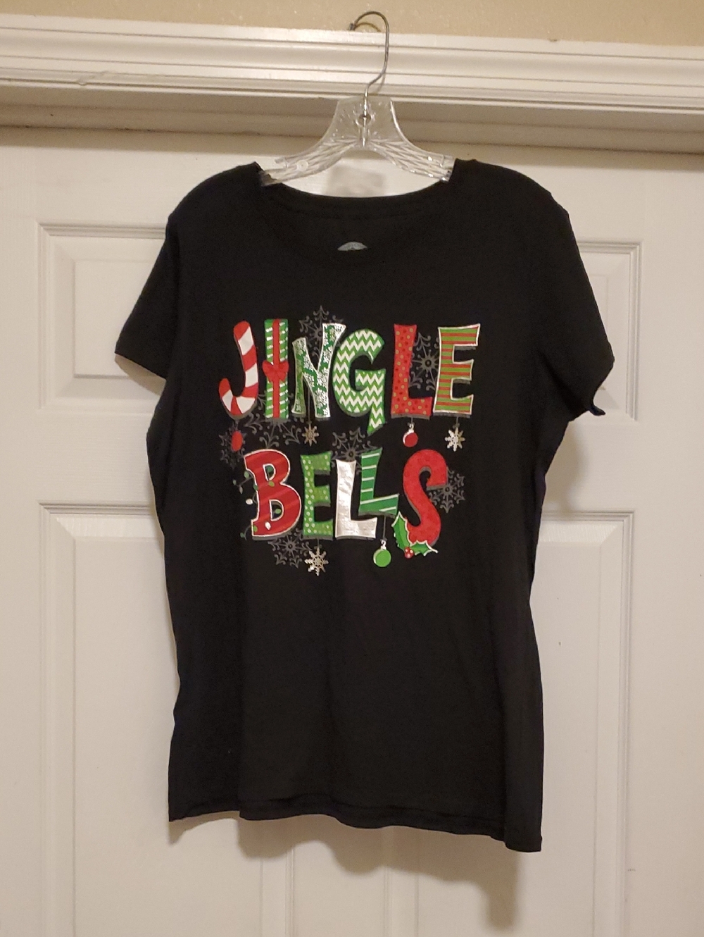 Holiday Time Black Tee with White Bell Logo